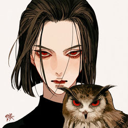 This is a pixiv picture whose title is 木菟.