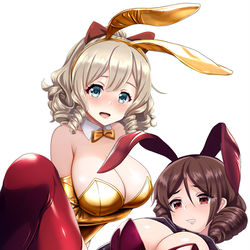 This is a pixiv picture whose title is ドリルバニー姉妹.