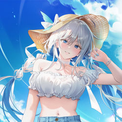 This is a pixiv picture whose title is Summer✈️.