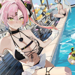 This is a pixiv picture whose title is 夏天！泳装！和狡兔屋的假日！.