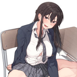 This is a pixiv picture whose title is 脱いじゃう女子.