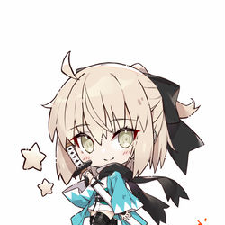 This is a pixiv picture whose title is ミニキャラの沖田さん！.