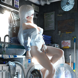 This is a pixiv picture whose title is laundry day.