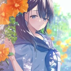 This is a pixiv picture whose title is ノウゼンカズラ.