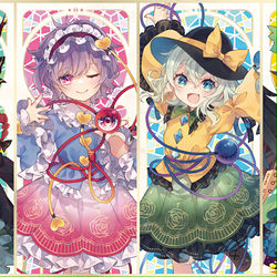 This is a pixiv picture whose title is 【7/7まで】古明地一家の等身大タペストリー予約受付中！.