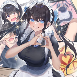 This is a pixiv picture whose title is ㉒ 「行列のできる学園祭 メイド喫茶」.