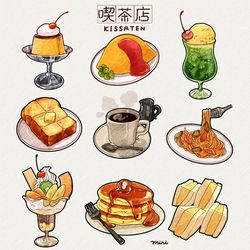 This is a pixiv picture whose title is 喫茶店.