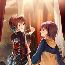 This is a pixiv picture whose title is 仁菜と燈.