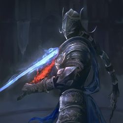 This is a pixiv picture whose title is 双月の騎士.