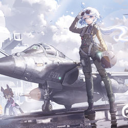 This is a pixiv picture whose title is 《TOP GUN》 ，但芙宁娜主演.