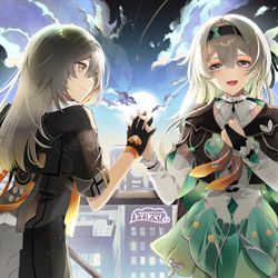 This is a pixiv picture whose title is 星ちゃんとホタルちゃん.