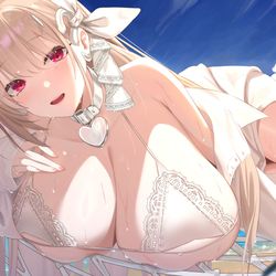 This is a pixiv picture whose title is ダーリン。私の水着、どう？❤.