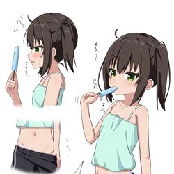 This is a pixiv picture whose title is アイスをお口で食べてるだけの子.