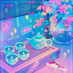 This is a pixiv picture whose title is 微睡みのティータイム.