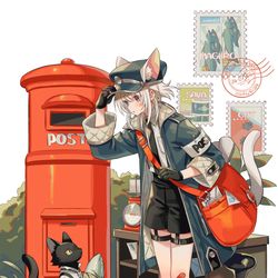 This is a pixiv picture whose title is 猫の郵便屋さん.
