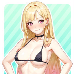 This is a pixiv picture whose title is マイクロビキニ姿の海夢.