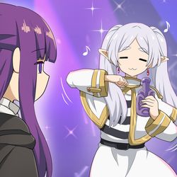 This is a pixiv picture whose title is 珍しい薬を見つけてテンション高いフリーレン.