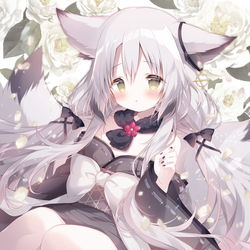 This is a pixiv picture whose title is 九尾の傍観者.