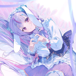 This is a pixiv picture whose title is 兎咲ミミさん4周年記念イラスト.