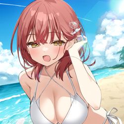 This is a pixiv picture whose title is 「せんぱぁい、お待たせしました～」.