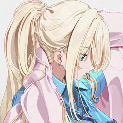This is a pixiv picture whose title is 金髪サラサラポニーテールの日.