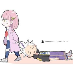 This is a pixiv picture whose title is 不良ボーイと真面目ガール.