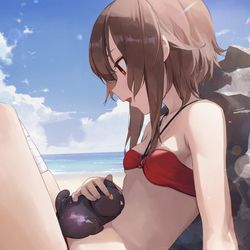 This is a pixiv picture whose title is 🧙‍♀️🐈‍⬛🌊.