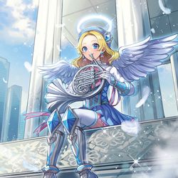 This is a pixiv picture whose title is 「勇奏の楽士 コルリーノ」.