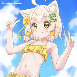 This is a pixiv picture whose title is 水着かやちゃん！.