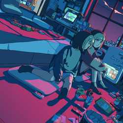 This is a pixiv picture whose title is 「絶望日前夜」.