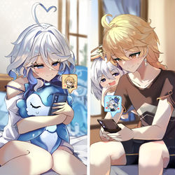 This is a pixiv picture whose title is Texting.