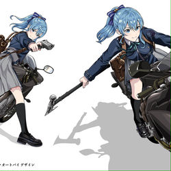 This is a pixiv picture whose title is バイクに乗る すいちゃん.
