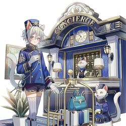 This is a pixiv picture whose title is 猫のホテルマン.