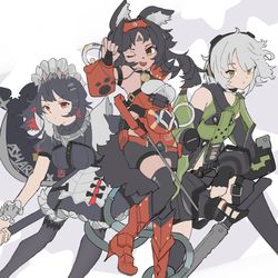 This is a pixiv picture whose title is 安比x猫又x艾莲.