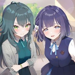 This is a pixiv picture whose title is 手毬と美鈴.