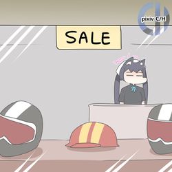 This is a pixiv picture whose title is 헬멧단 Helmet Gang.