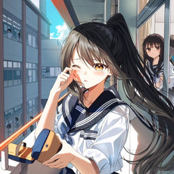This is a pixiv picture whose title is 黒板消しの掃除.