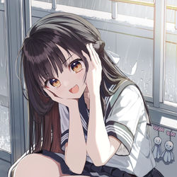 This is a pixiv picture whose title is 雷怖い.