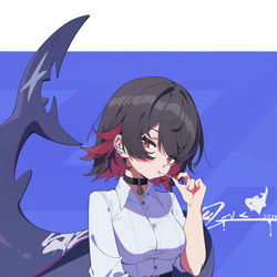 This is a pixiv picture whose title is 艾莲 学生服.