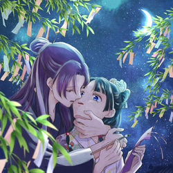 This is a pixiv picture whose title is 星月夜.