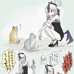 This is a pixiv picture whose title is 猫とカヨコ.