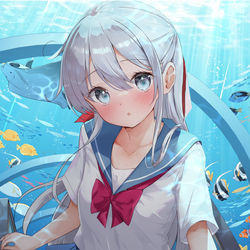 This is a pixiv picture whose title is 「迷子になっちゃいますから…離さないでくださいね…」.