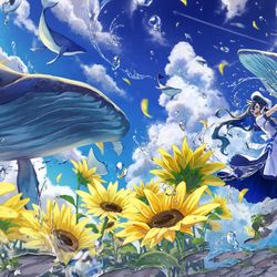This is a pixiv picture whose title is 水咲案内.