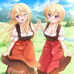 This is a pixiv picture whose title is ブドウ踏み踏み神沙姉妹！.