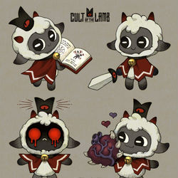 This is a pixiv picture whose title is Cult of the Lamb.