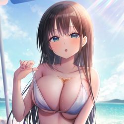 This is a pixiv picture whose title is 「オイル塗るの手伝って」.