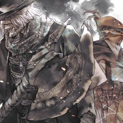 This is a pixiv picture whose title is 獣狩り.