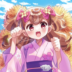 This is a pixiv picture whose title is 浴衣のこむぎ.