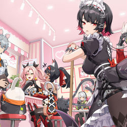 This is a pixiv picture whose title is 罰ゲーム メイドアルバイト.