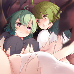 This is a pixiv picture whose title is 亡国の王女と王妃と廃墟.